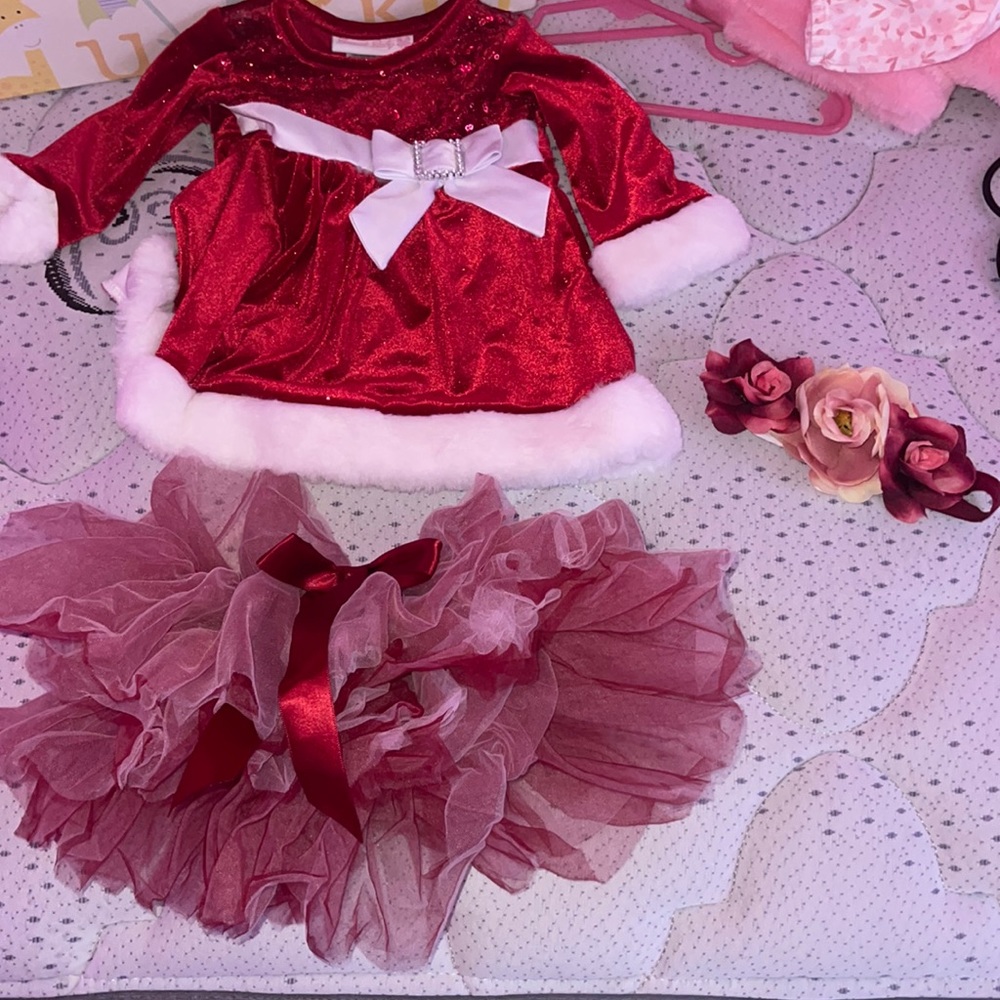 Baby Christmas dress and tutu for photos